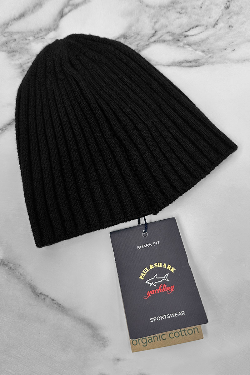 Paul & Shark Мужская чёрная шапка logo-patch