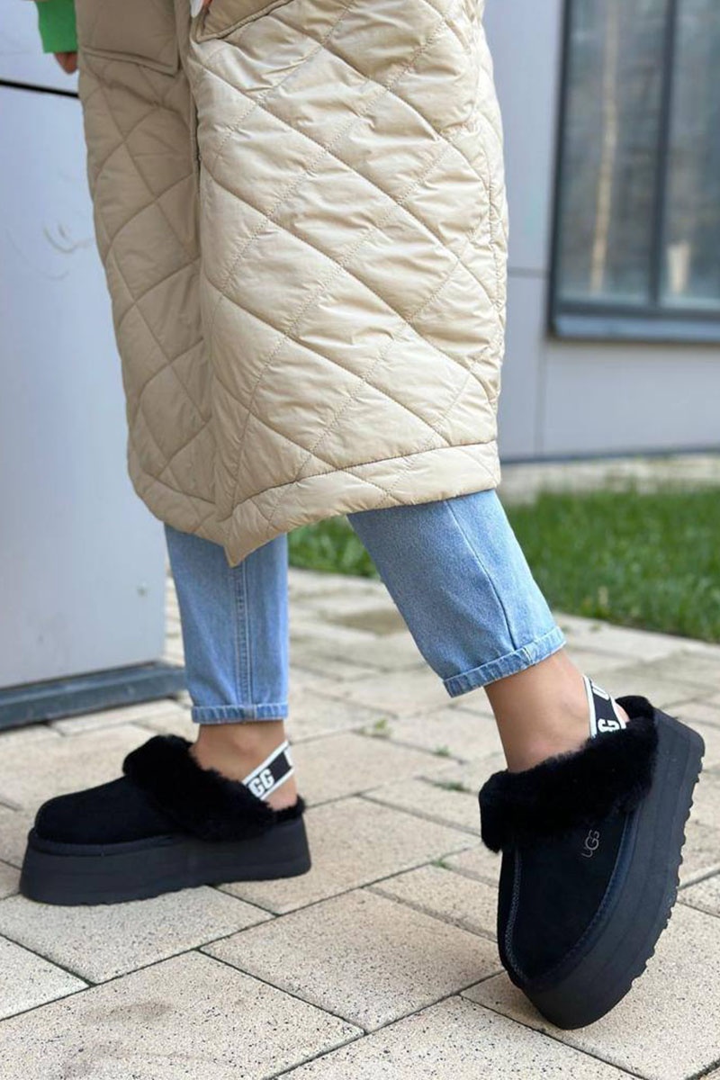 UGG Замшевые женские слиперы с мехом Funkette Platform