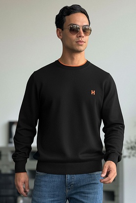 Мужской джемпер H embroidered - Black