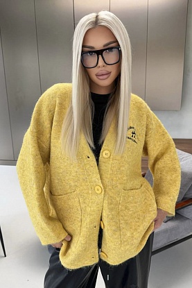 Женский мягкий кардиган Premium  - Yellow