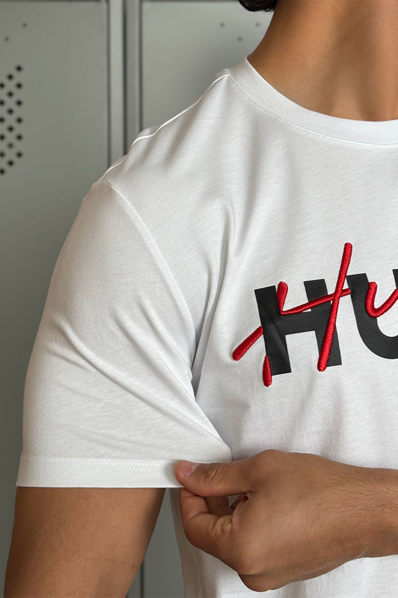 Hugо Воss Футболка белого цвета Dakaishi double logo