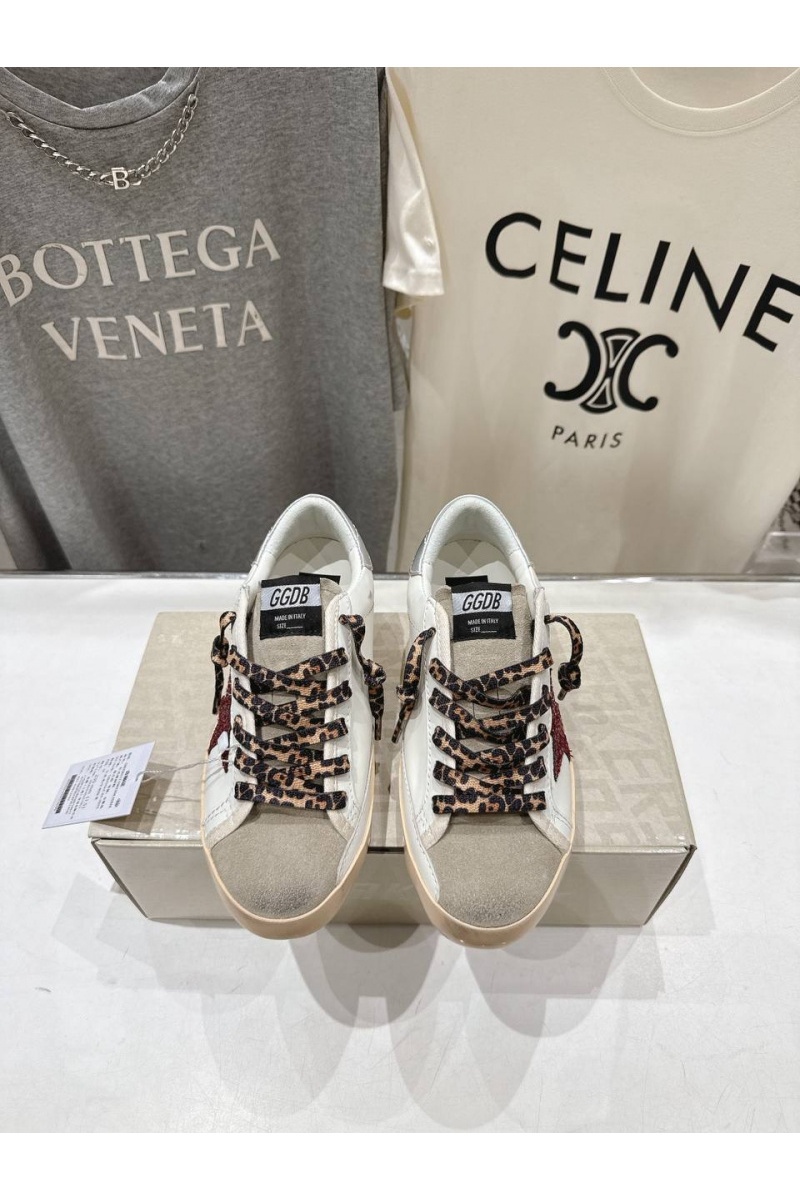 Designer Clothing Женские кожаные кроссовки Golden Goose Super Star premium