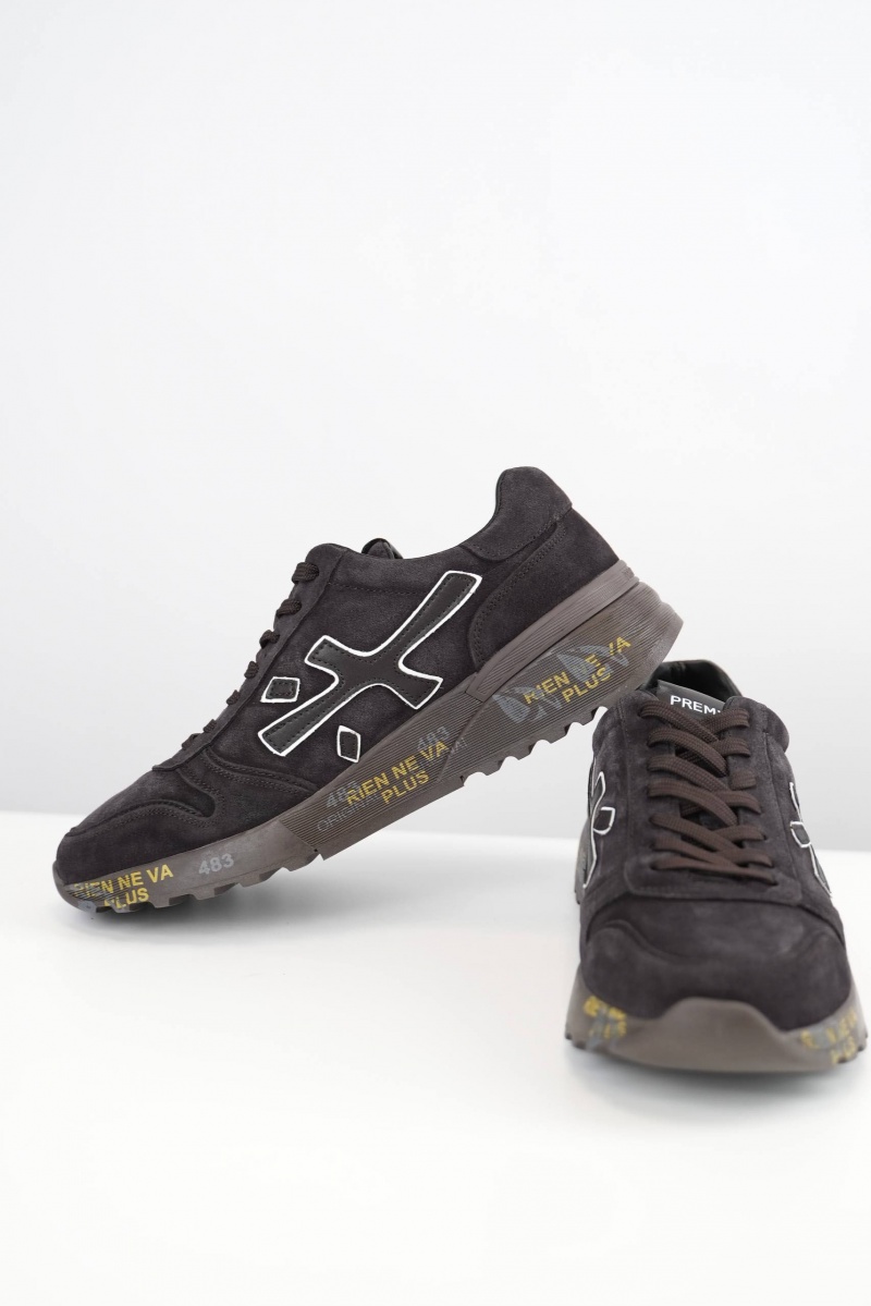 Premiata Замшевые кроссовки с мехом low-top - Brown