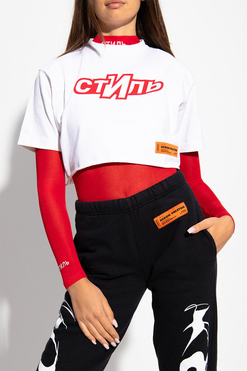 Heron Preston Белая оверсайз футболка "Стиль"