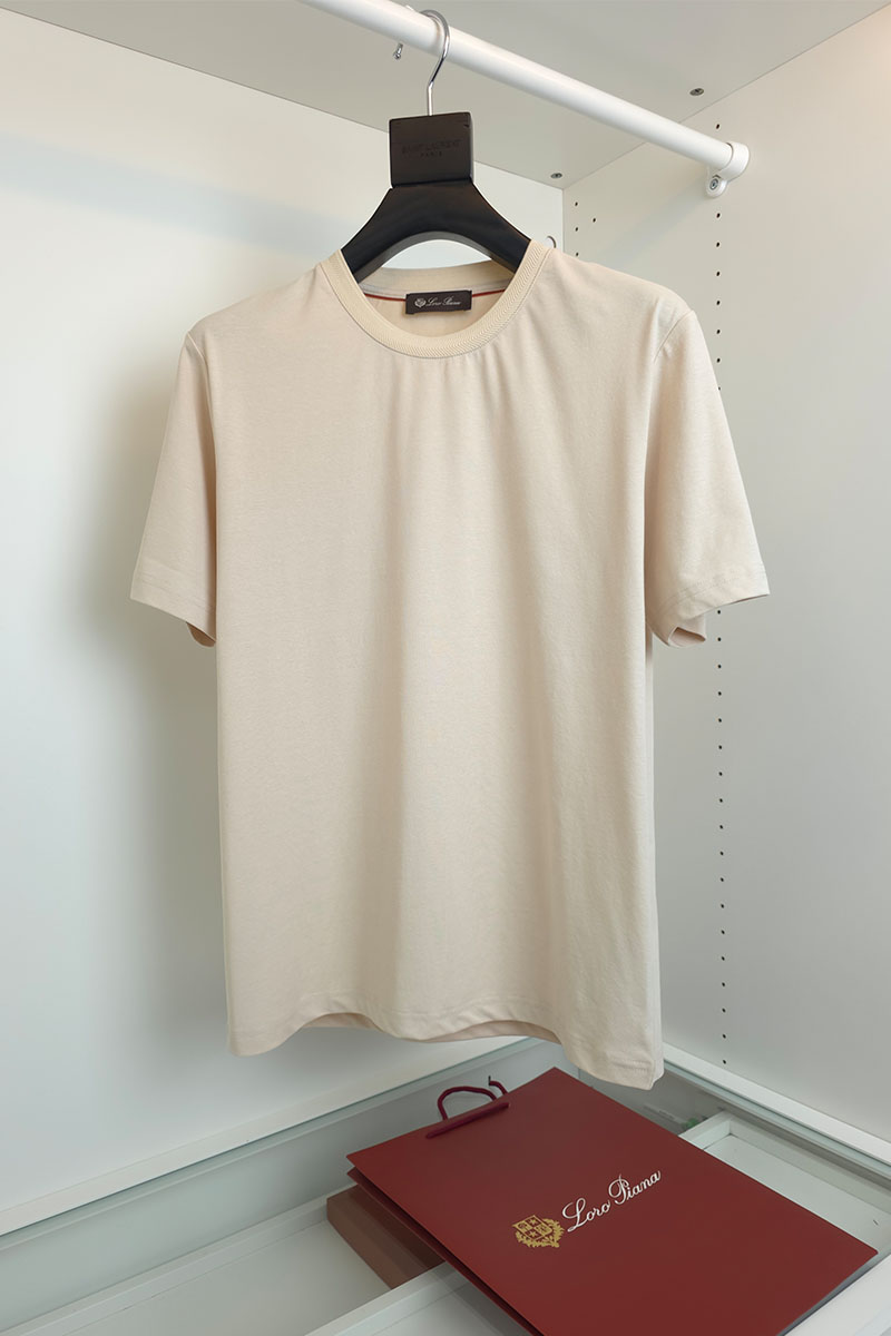 Loro Piana Мужская бежевая футболка premium