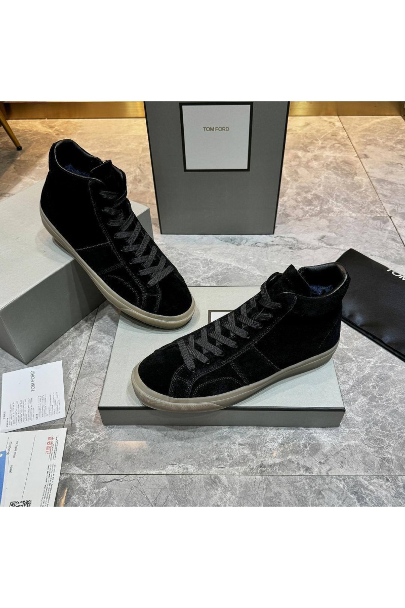 Tom Ford Замшевые кроссовки с мехом Tom Ford high-top - Black