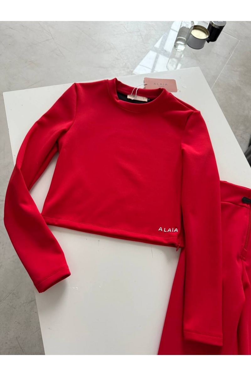 Designer Clothing Женский костюм на флисе красного цвета Alaia