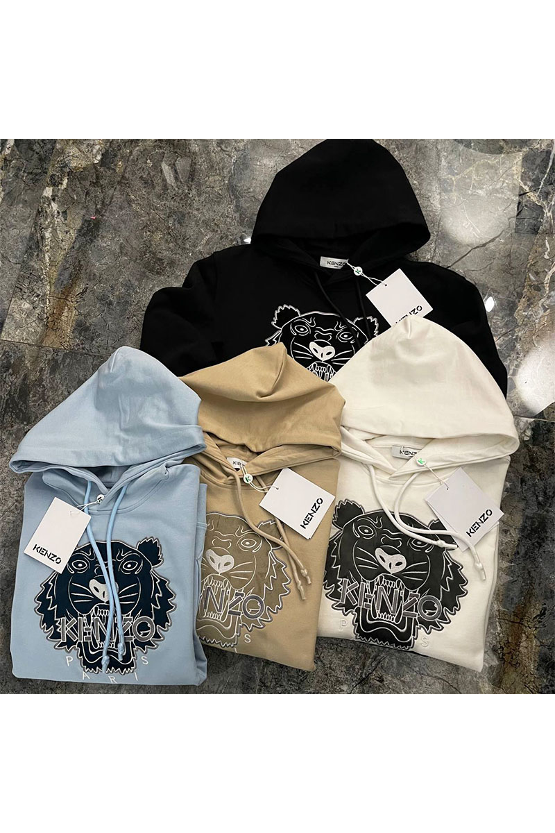 Kenzo Худи чёрного цвета Tiger logo-embroidered