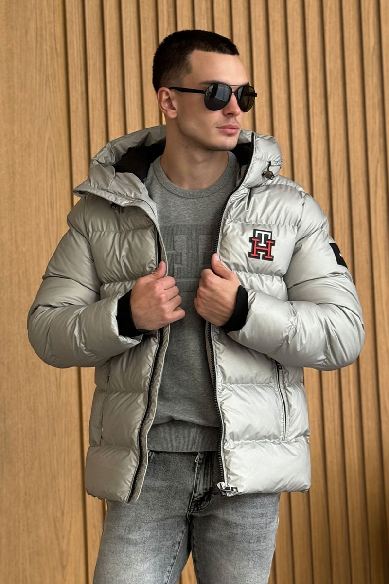 Tommy Hilfiger Мужская куртка logo-patch - Grey