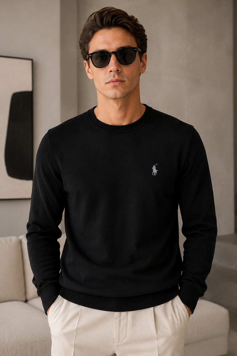 Polo Ralph Lauren Мужской чёрный джемпер logo-embroidered