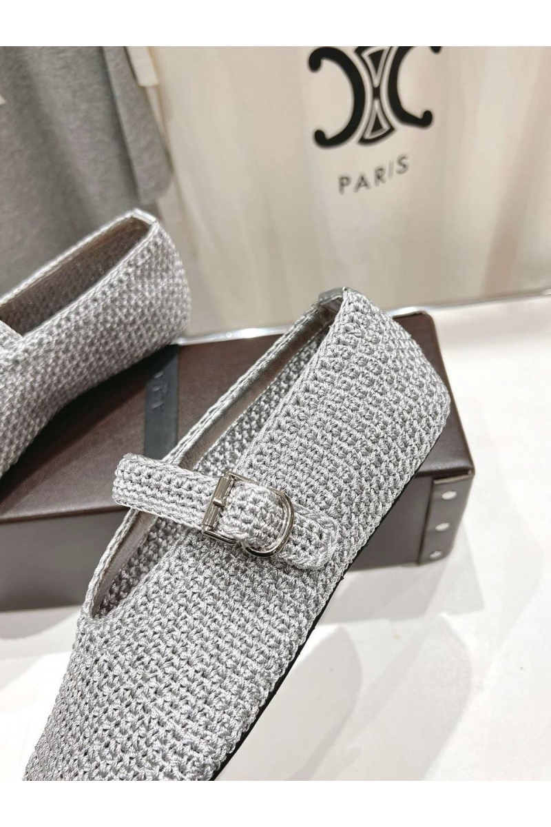 Designer Clothing Женские плетёные балетки ALaia Premium - Grey