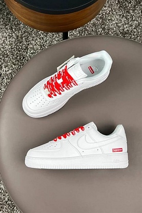 Кроссовки Supreme x AF1 - White / Red 