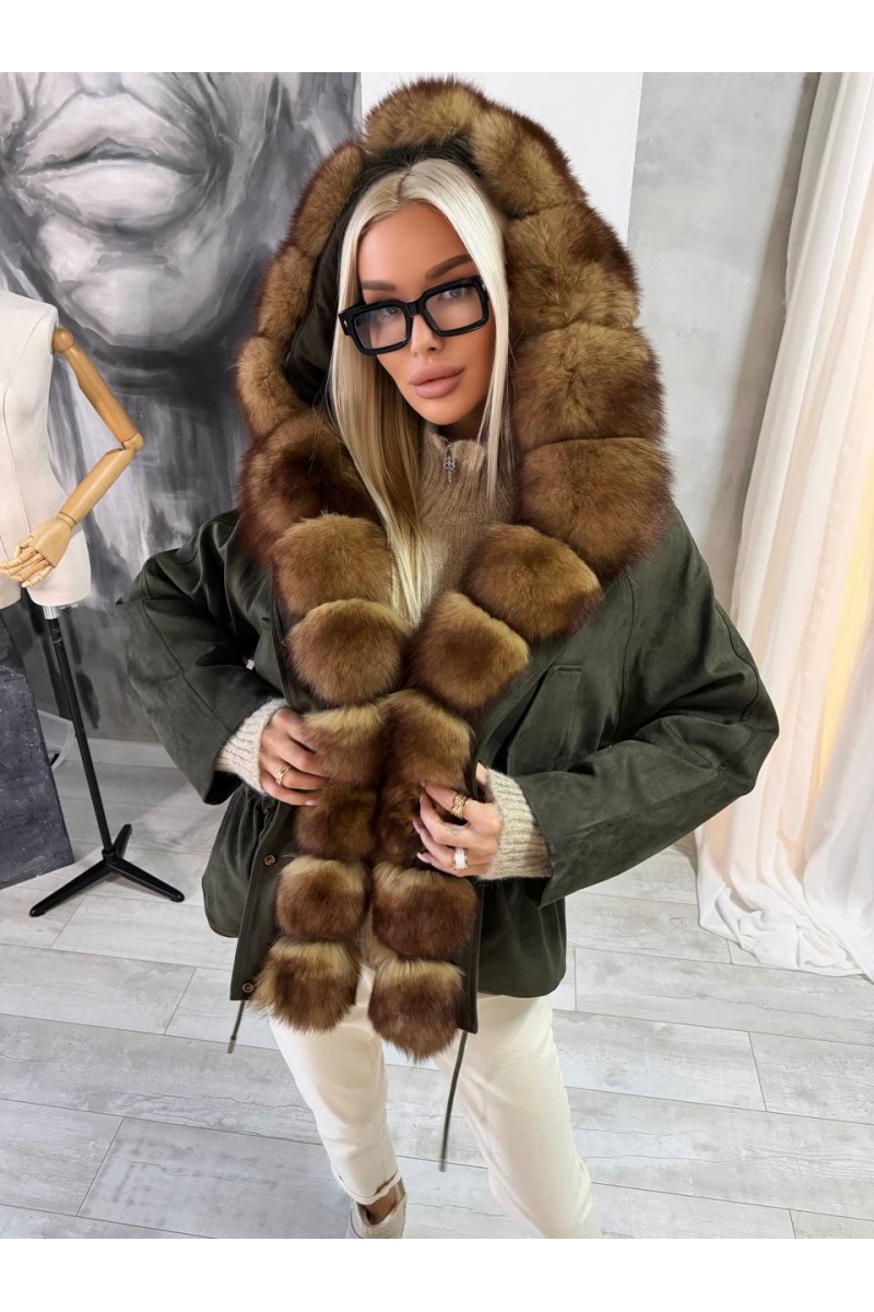 Max Mara Женская утеплённая парка с натуральным мехом premium