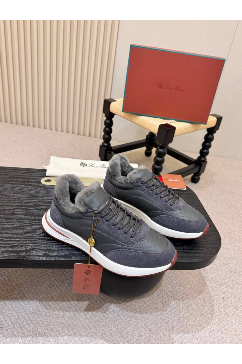 Loro Piana Кроссовки с мехом Week End Walk Evo premium
