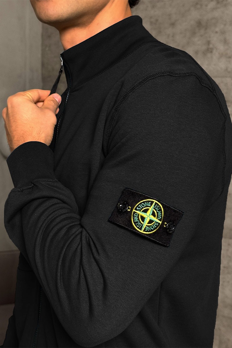 Stone Island Кофта чёрного цвета Zip-Up Compass-patch