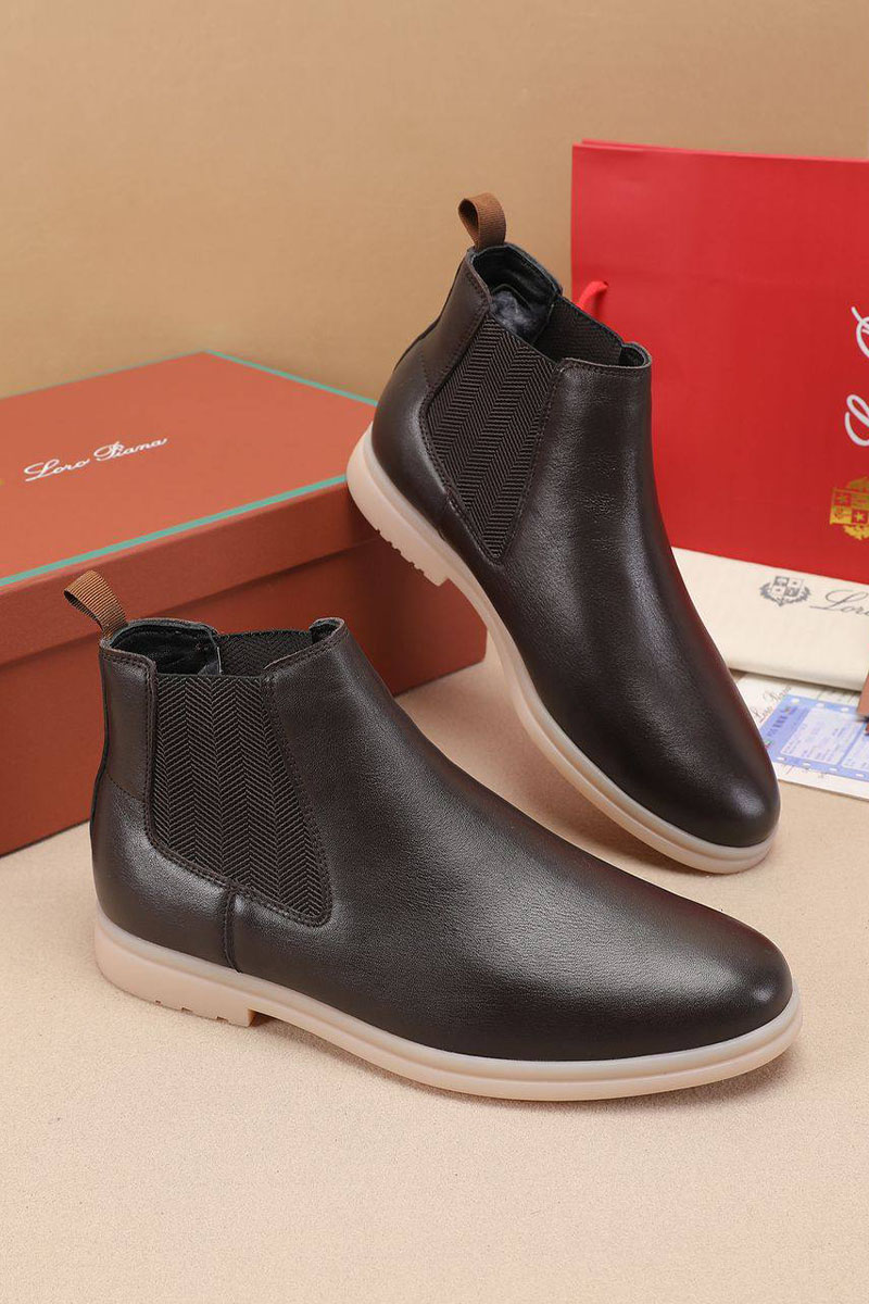 Loro Piana Кожаные ботинки с мехом 