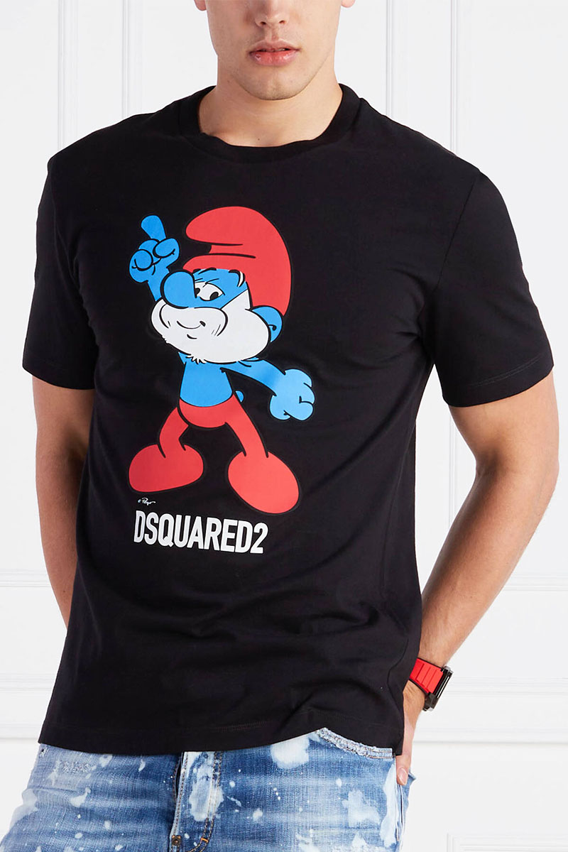 Dsquared2 Чёрная футболка smurfs graphic-print