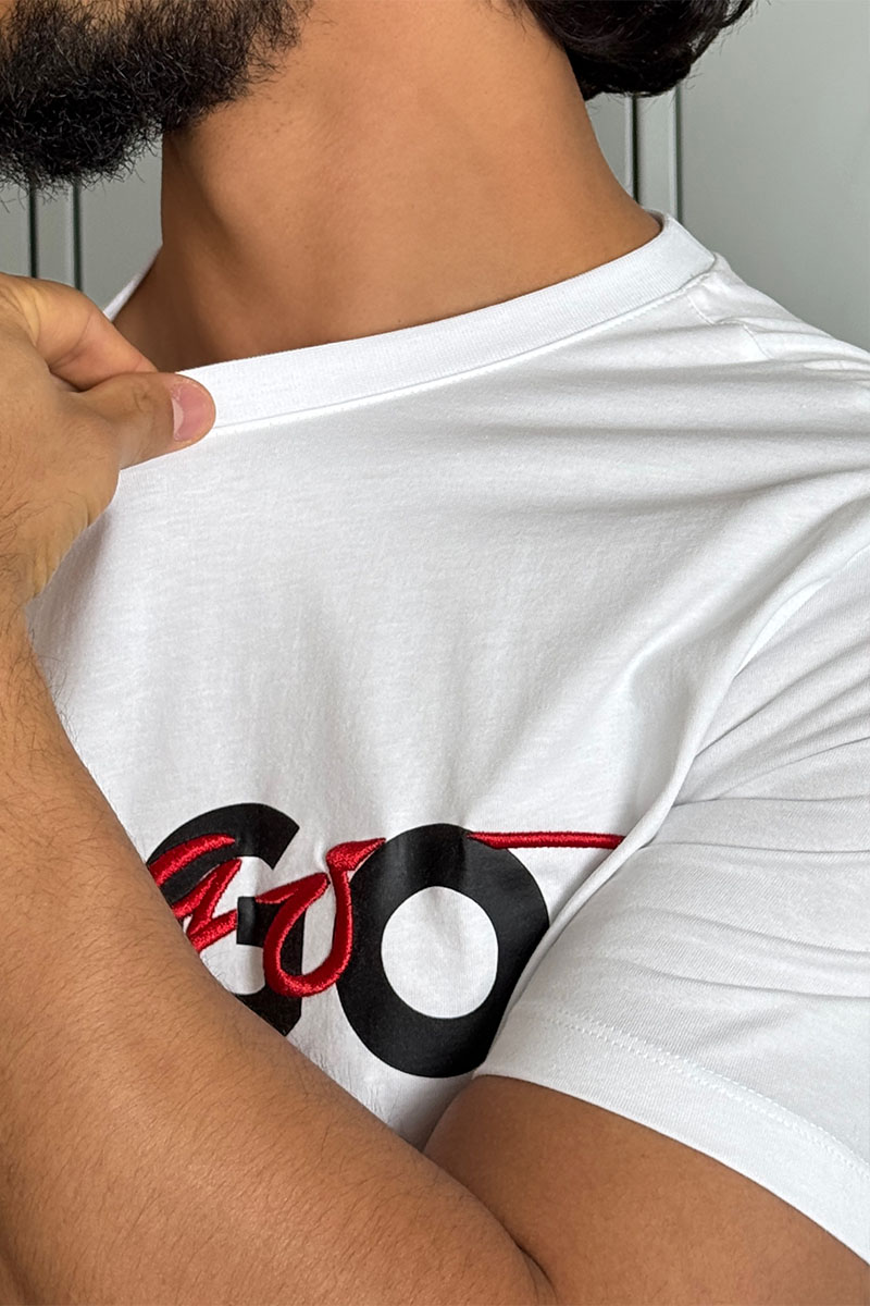 Hugо Воss Футболка белого цвета Dakaishi double logo