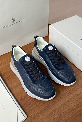 Кожаные кроссовки Premium - Navy