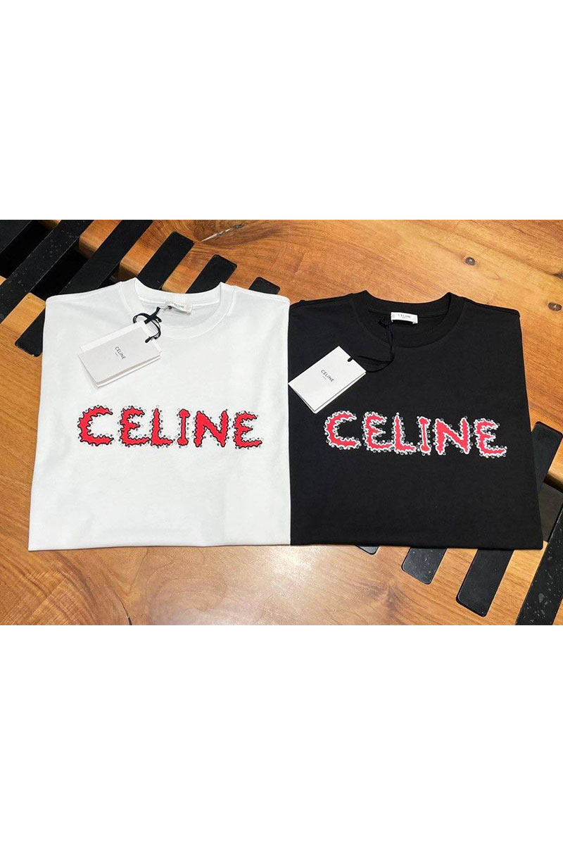 Celine Мужская чёрная футболка logo-print
