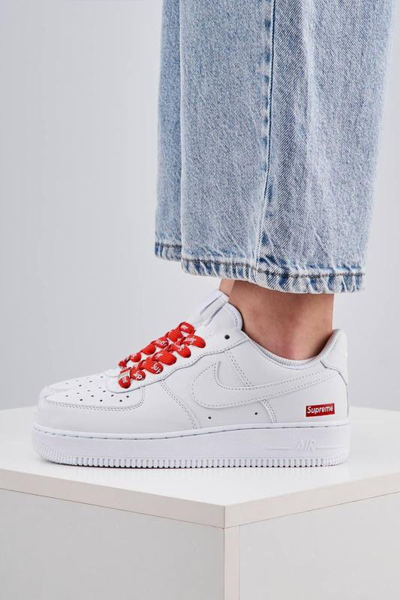 Nike Кроссовки Supreme x AF1 - White / Red 