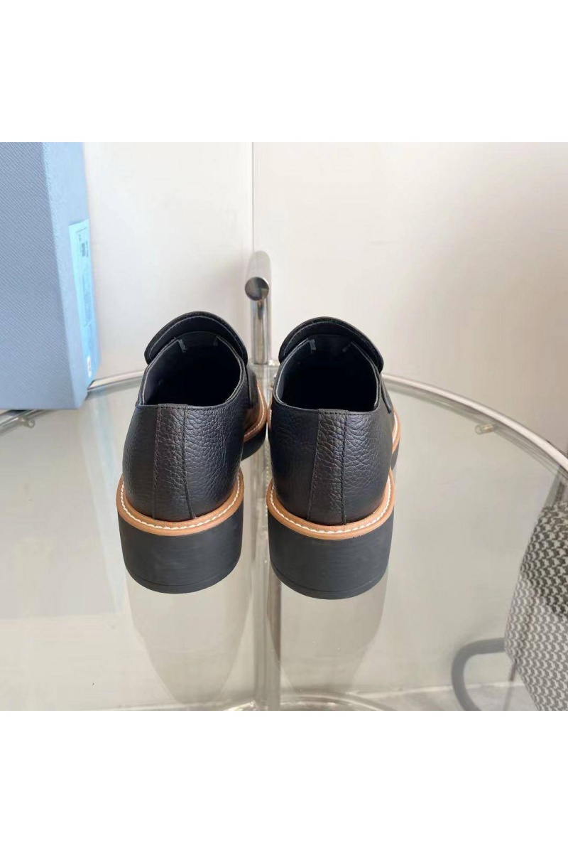 Prada Женские кожаные лоферы Premium - Black