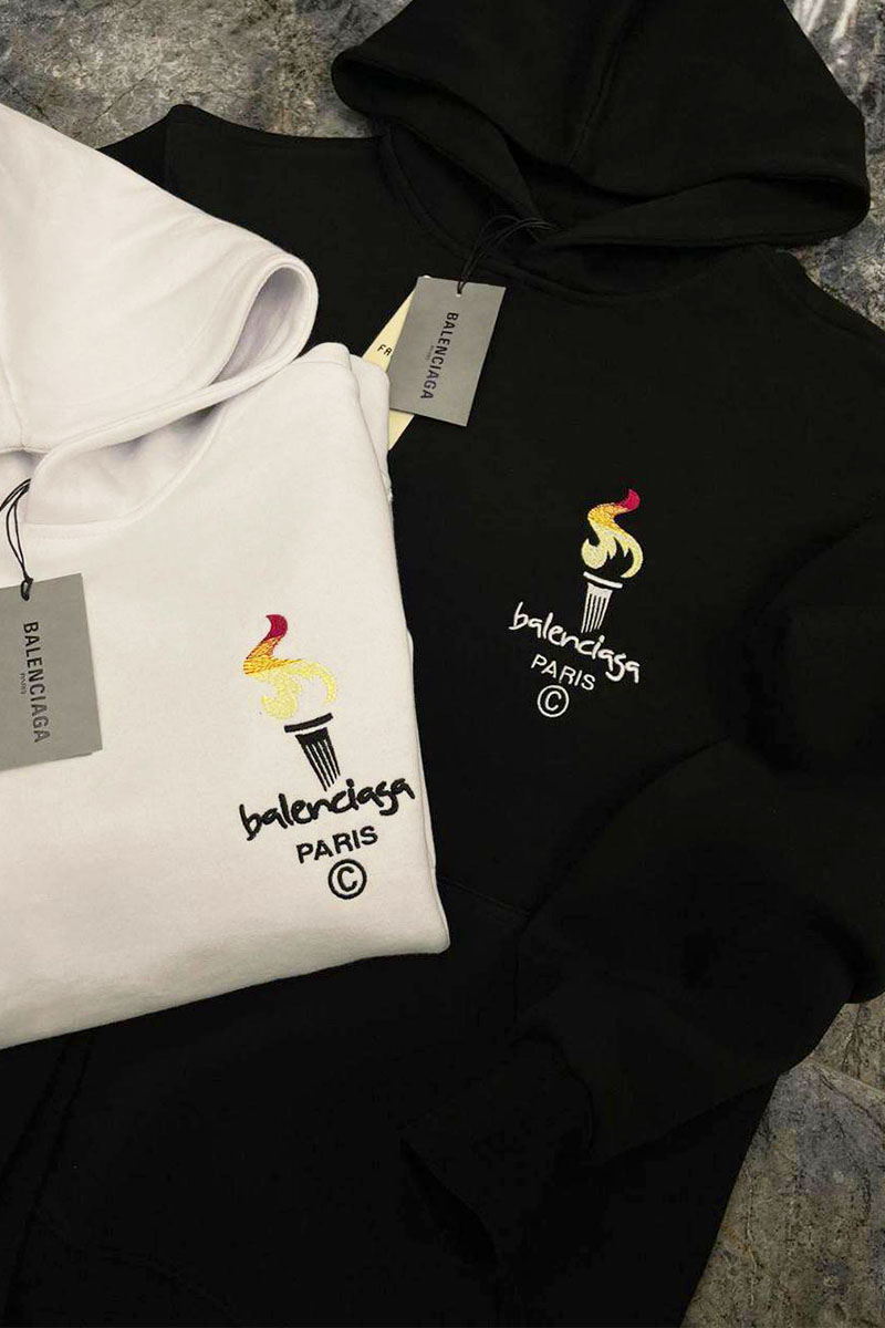 Balenciaga Оверсайз худи Paris Olympics Flame embroidered-logo