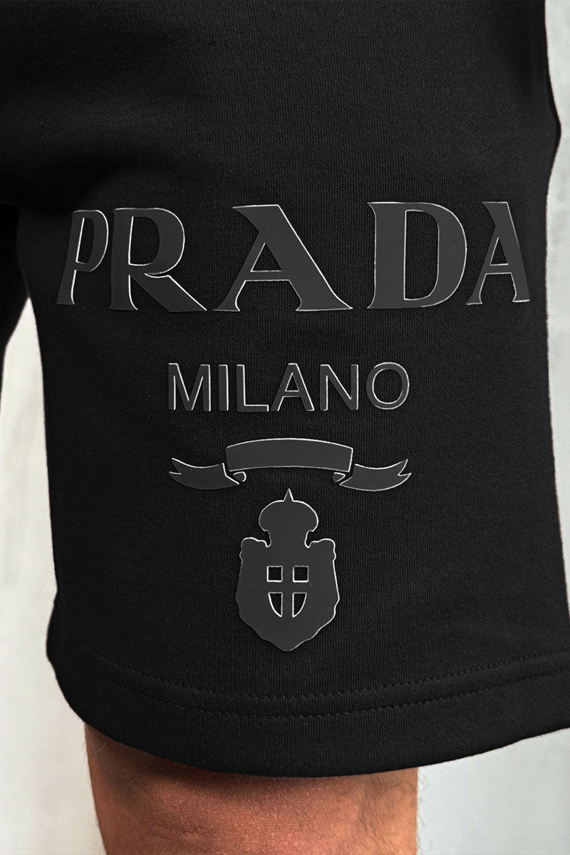 Prada Мужские шорты Milano logo-print - Black 
