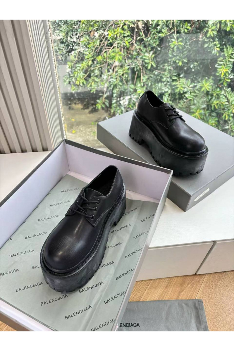 Balenciaga Женские кожаные ботинки Strike Platform Derby premium