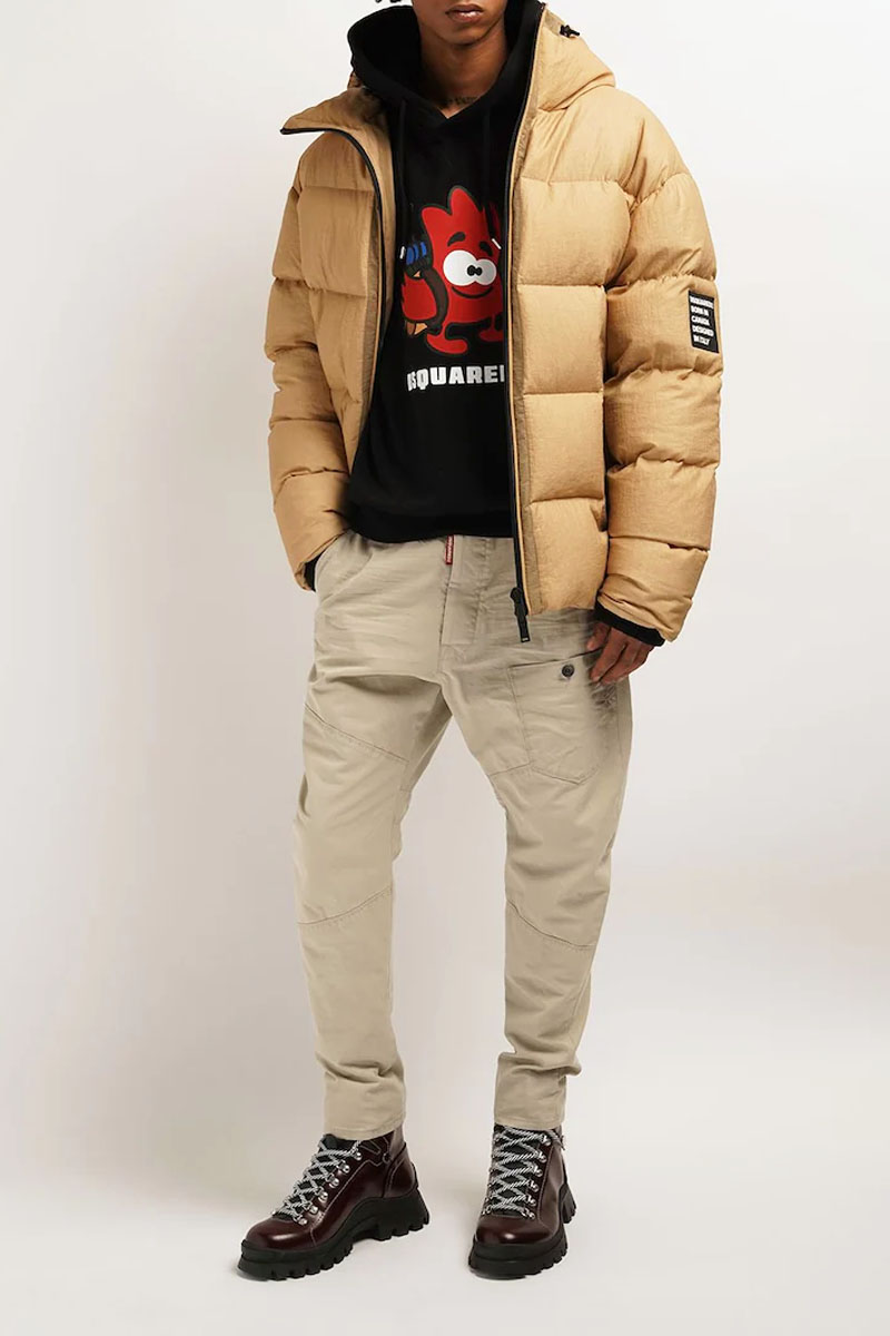 Dsquared2 Мужское чёрное худи logo-print