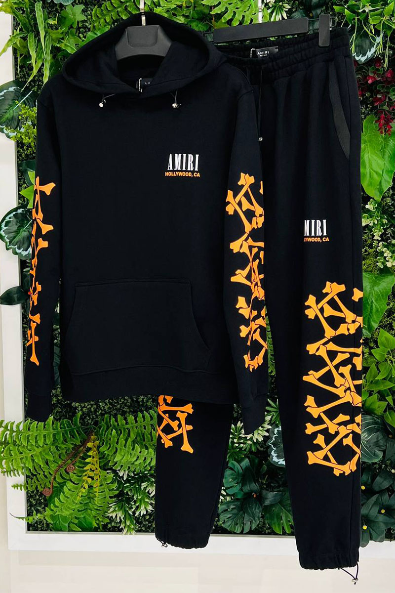 Amiri Мужское чёрное худи Bones logo-print