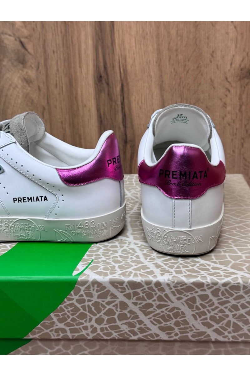 Premiata Женские кожаные кроссовки  Steven 6651