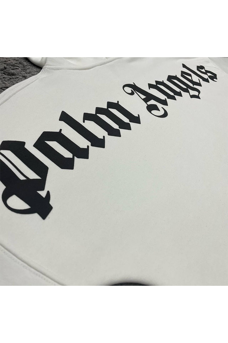 Palm Angels Белое оверсайз худи Classic logo-print