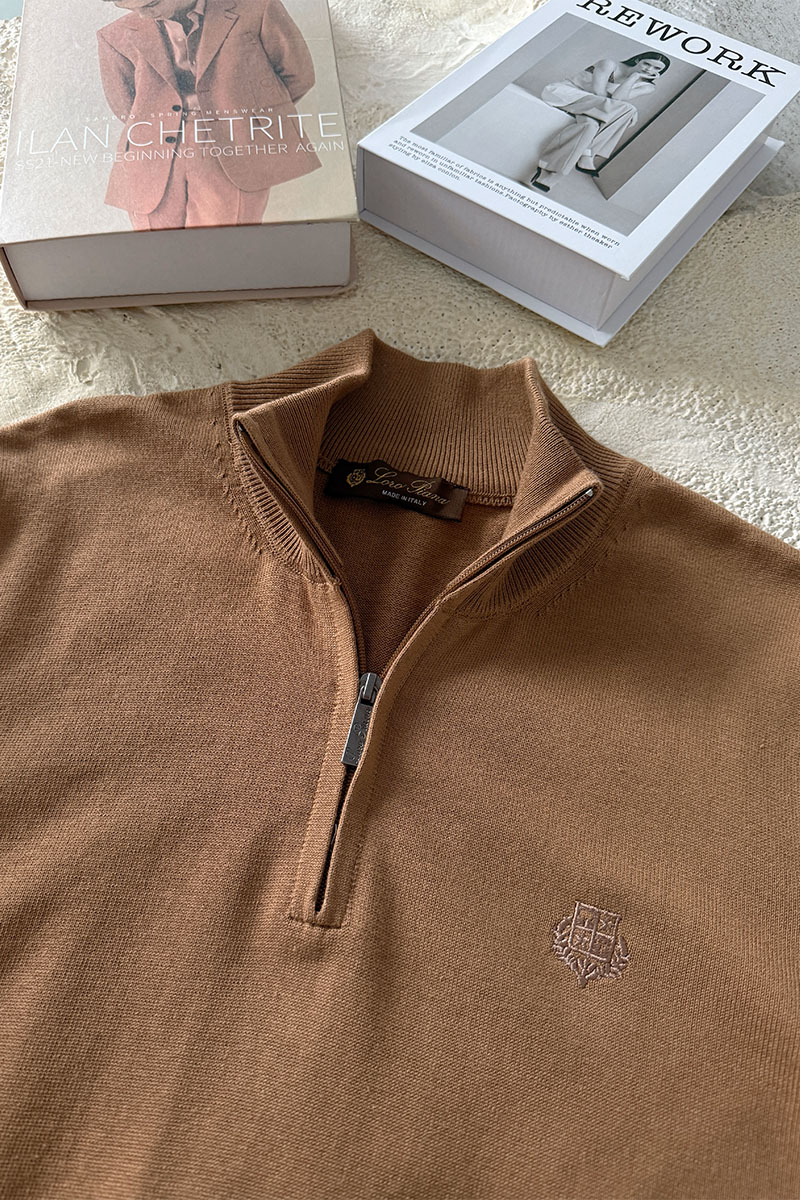 Loro Piana Мужская кофта zip neck - Brown