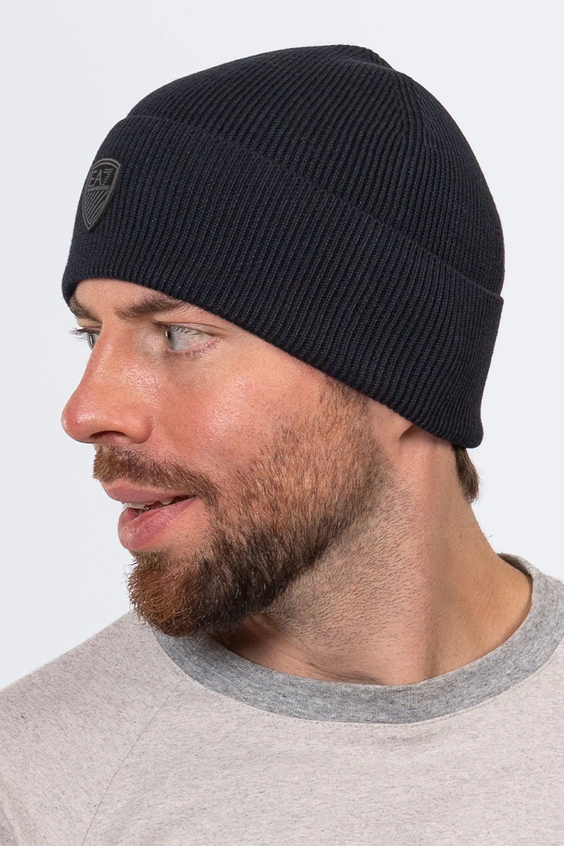 Emporio Armani EA7 Шапка синего цвета Mountain U Shield 
