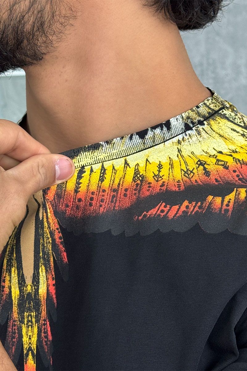 Marcelo Burlon Чёрная футболка County of Milan Solfolk Wings