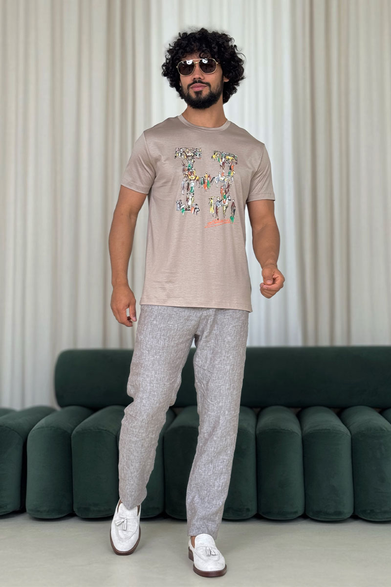 Hermes Мужская футболка Premium - Beige