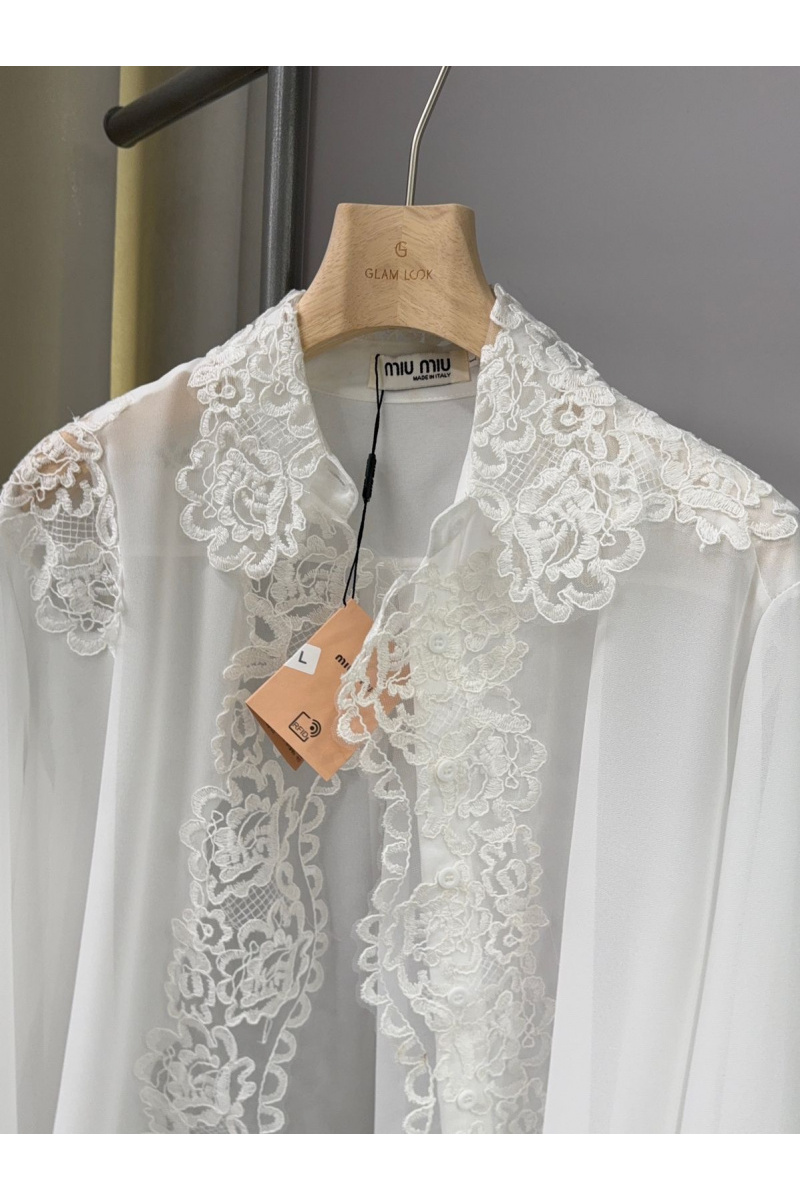 MIU MIU Женская блузка белого цвета