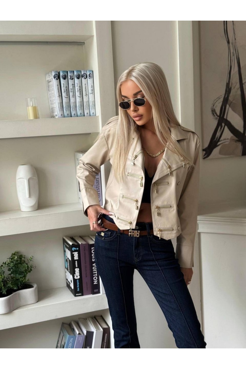 MIU MIU Женская кожаная куртка premium - Beige