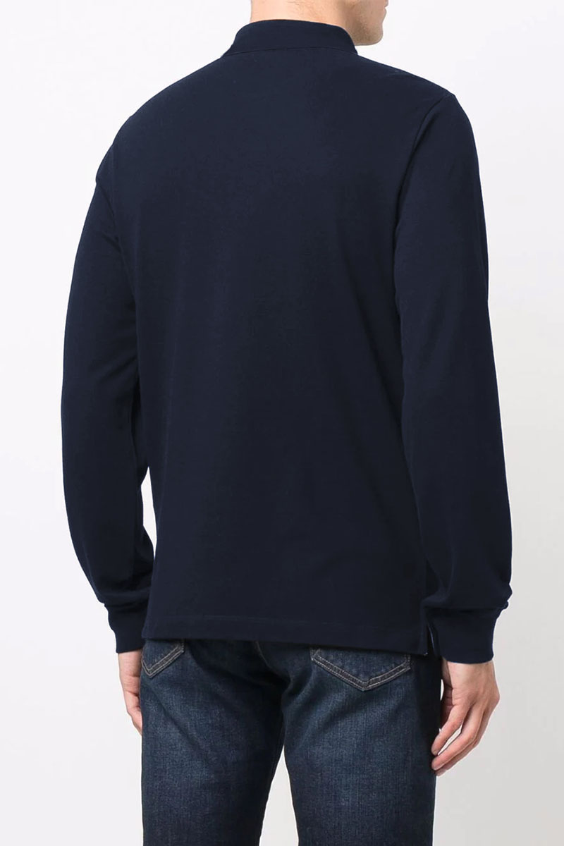 Stone Island Поло с длинным рукавом logo-patch - Navy
