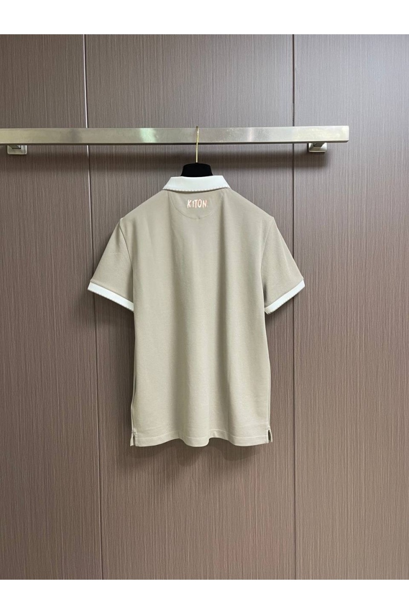 Kiton Мужское поло серого цвета premium