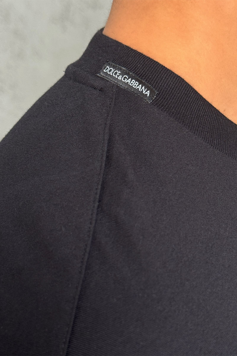 Dоlсе & Gаbbаnа Чёрная оверсайз футболка logo-plaque