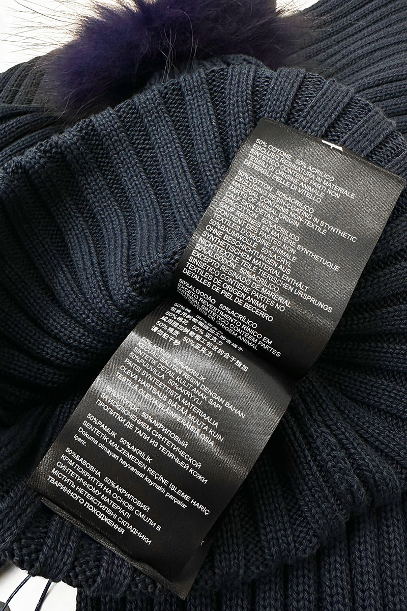 Prada Комплект из шапки и шарфа тёмно-синего цвета