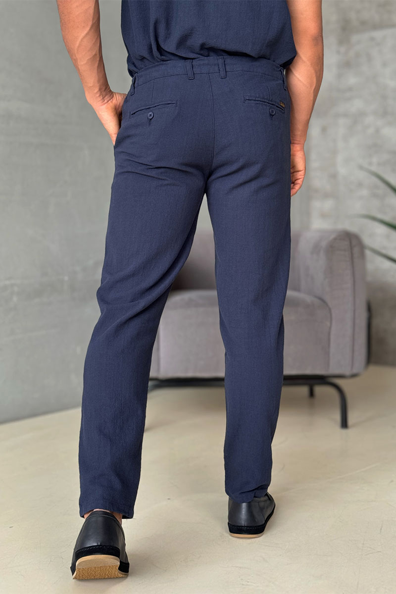 Loro Piana Мужские брюки тёмно-синего цвета