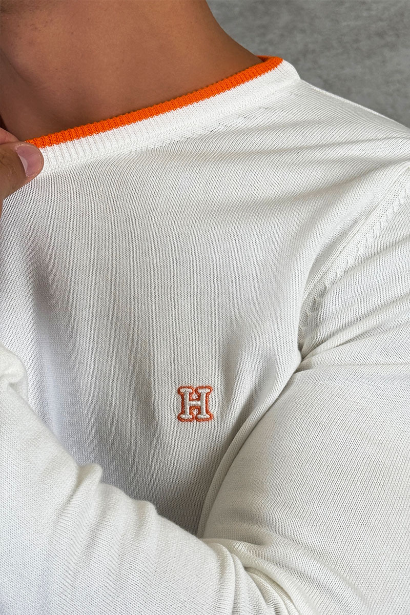 Hermes Мужской джемпер белого цвета 