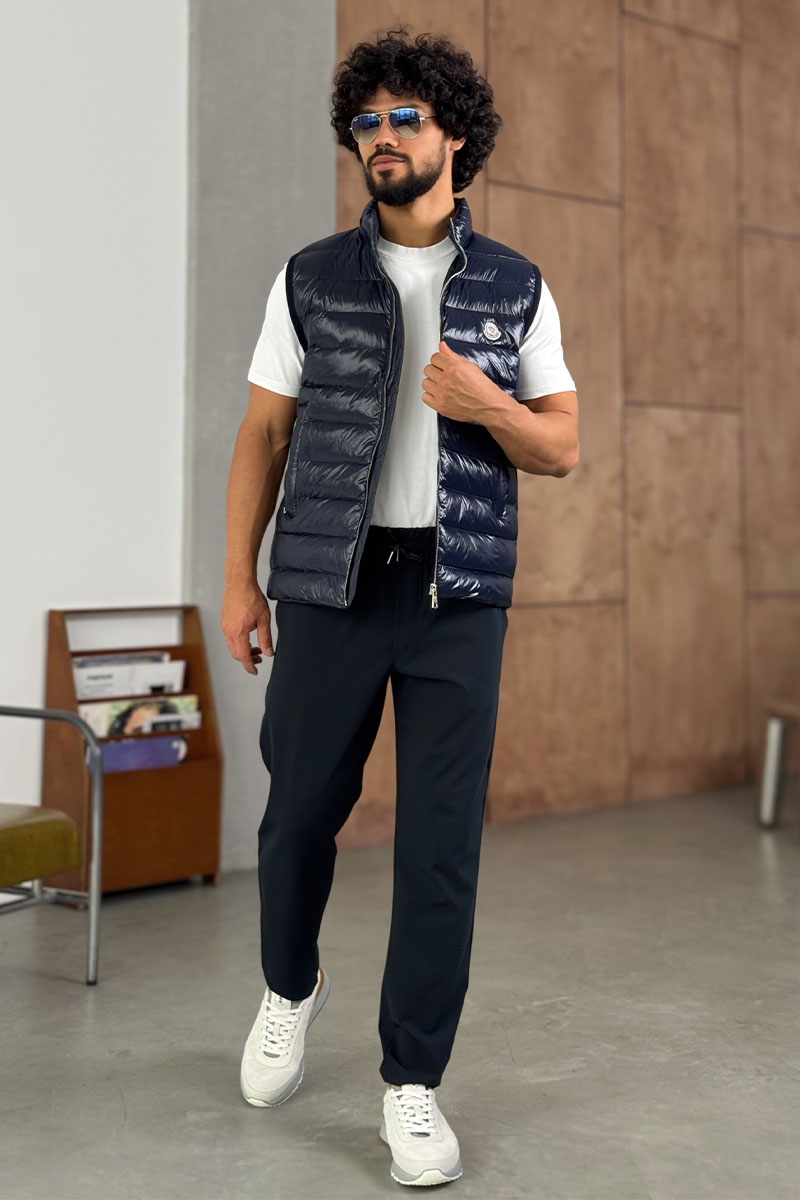 Moncler Мужской тёмно-синий жилет 