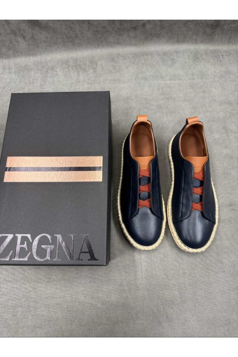 Zegna Мужские кроссовки Ermenegildo Zegna Triple Stitch - Navy