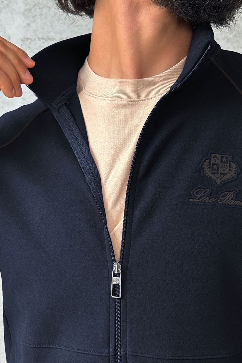 Loro Piana Кофта на молнии тёмно-синего цвета 