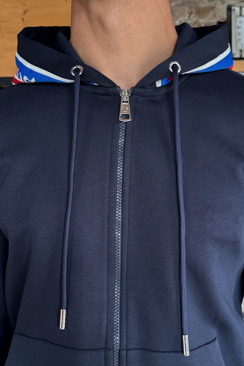 Moncler Тёмно-синий спортивный костюм striped logo