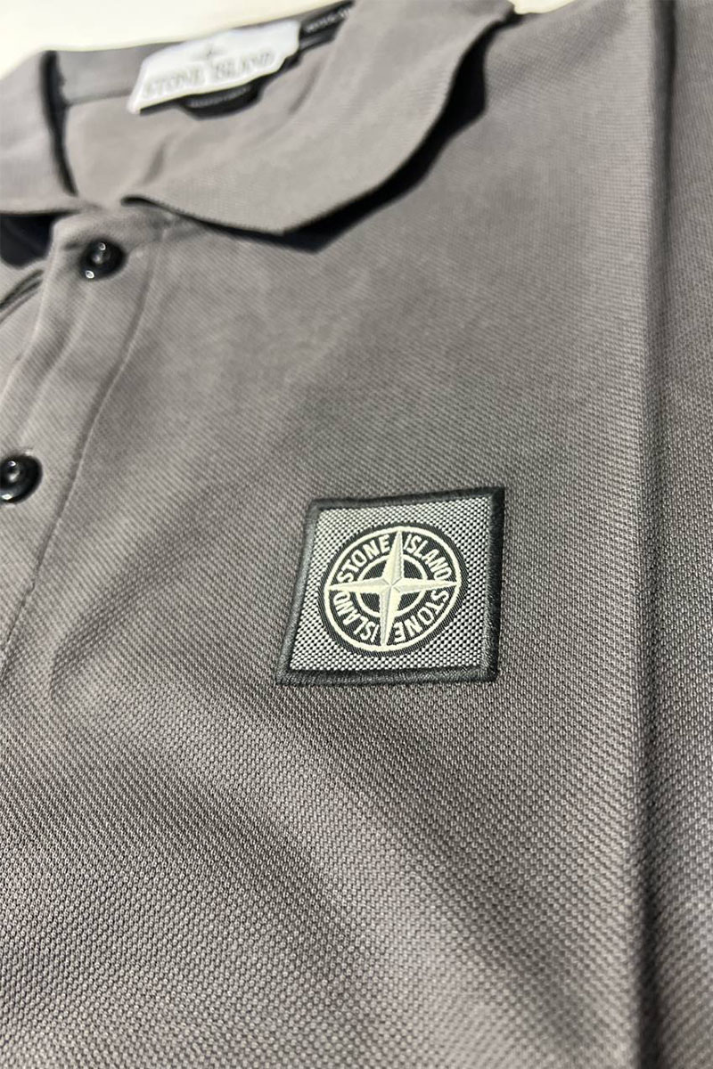 Stone Island Поло с длинным рукавом logo-patch - Grey